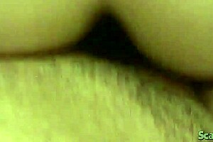 nerd brunette teases with close-up masturbation and blowjob fucking