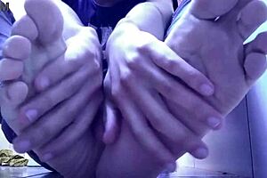 I feel my new sweaty dark socks and my ass while playing with toys in this gay solo session