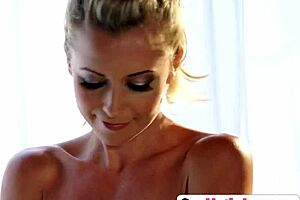 Blonde teen massage turns sensual with another girl