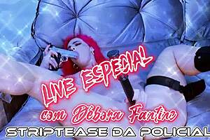 Watch Débora Fantine strip as police officer.