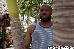 petite ebony babe sucks huge black cock