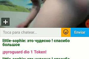 teen girl touches her ass and squirts on webcam while moaning