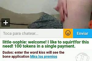 teen girl touches her ass and squirts on webcam while moaning