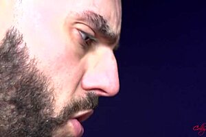 Athletic twink cums hard from anal pounding by bearded hunk!