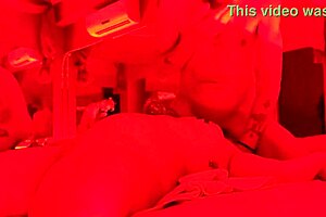 I feel so alive fucking my slutty wife in the red room while we dance wildly in this public night club crowd.