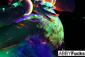 Abigal Mac and Ava Addams in Black Light Rainy Night