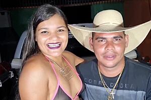 trans woman tigresa rides cowboy on car while husband joins live and cums on her face and mouth in trailer