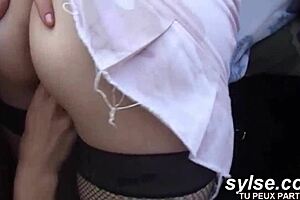 teen girl explores the french countryside on a public road trip