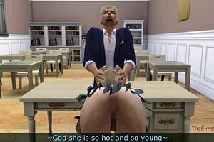 the student seduces her teacher with a blowjob on detention.