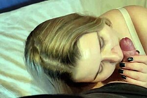 Cute big-ass girl swallows his cum