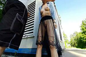 i slap her beautiful tits and cum in her ass in the park