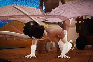 Angewomon pleasing her cute teen in full video