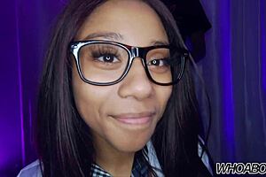 Amari Gold is giving blowjobs to all these guys in the ebony blowbang with deepthroat and cum