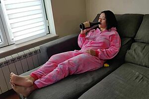 bending dizzy stepsister over for anal creampie