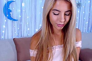 Beautiful European Teen Masturbates Shaved Pussy