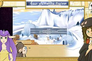 In the Avatar world, four elements ignite lesbian orgy passion with brunette boobs and assfucking