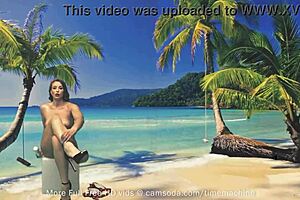 Curvy amateur teases with glass dildo on webcam