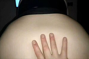 Big ass milf gets her oiled bubble butt fingered hard while plugged and cums hard in pov