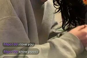 Girl Feels Joyful On Webcam Chat