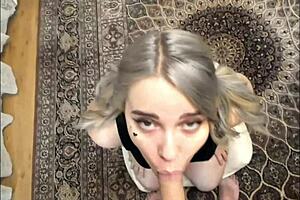 Cute Blonde Sucks Cock While Teasing Ass