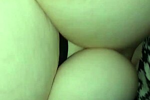 Man fucks his wife while camera focuses on her 42F natural tits.