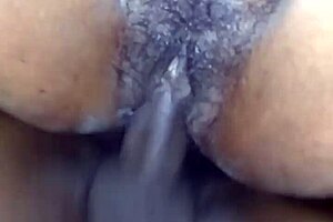 watch this ebony babe squirt on my big black cock