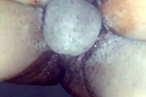 watch this ebony babe squirt on my big black cock