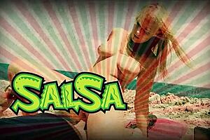 She says, 'Watch my outdoor creampie scene.'