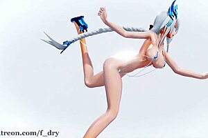 a kawaii girl strikes in a micro bikini by the sea breeze