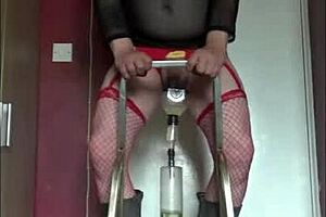 True)Fangwolf never seen before: Amateur bisexual crossdressing sissy faggot takes a piss and drinks his cum in this homemade video