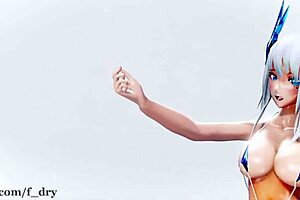 a kawaii girl strikes in a micro bikini by the sea breeze