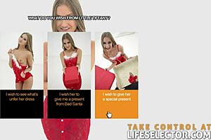 Brunette babe gets anal fucked in pov christmas scene