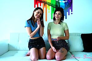 Brunette nessie in hot kissing contest