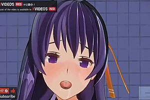 Yuri Erotic Anime: Rin And Sakura's Intimate Lesbian Kisses With Asmr Sounds, Headphones Recommended