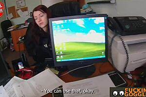 redhead barbara enjoys gentle office encounter
