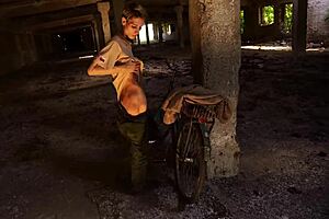 biking and hangar fun with couple outdoor.