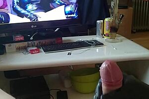 handjob on cock leads to fetish cumshot