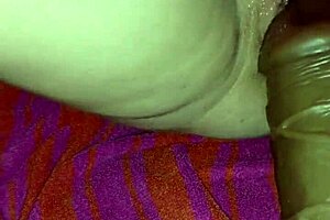 my gf feels deep emotions while using big dildo on herself, her friend watches intently.