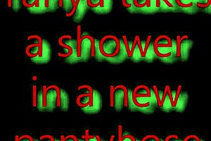 Sexy wetlook in shower with pantyhose.