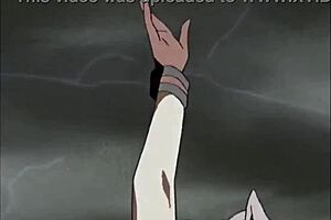 anime girl rides in outdoor cartoon