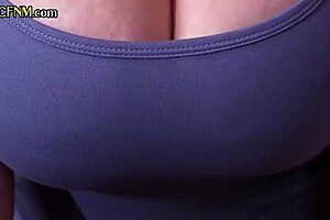 Cfnm femdom babes in group tugging session for lucky man