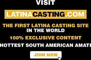 tight latina amateur explores first anal in casting tape