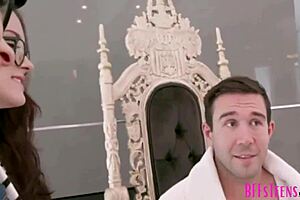 Three cute teen best friends Jewelz Blu, Lily-Glee, and Allie Addison fuck the artist