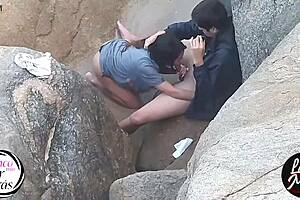 Latina Brunette With Small Tits Fucks Big Cock In Public Outdoor