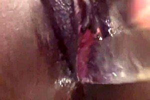 Ebony tgirl solo with dildo and toys