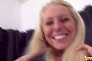 Brittany Burke flaunts her huge tits during a slutty blowjob session