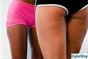 Lesbians engage in sex after cardio session