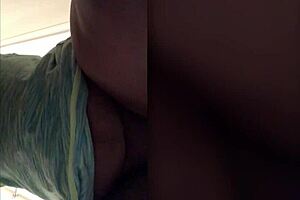 Ebony BBW MILF Wife Bent Over in Doggystyle Fucking on the Stairs Until Cum