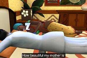 indian mom and son share a vacation in the same bed and hotel room, keeping things simple.