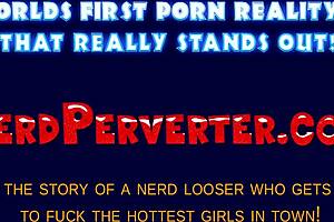 Nerd arouses nerdy chick into stripping